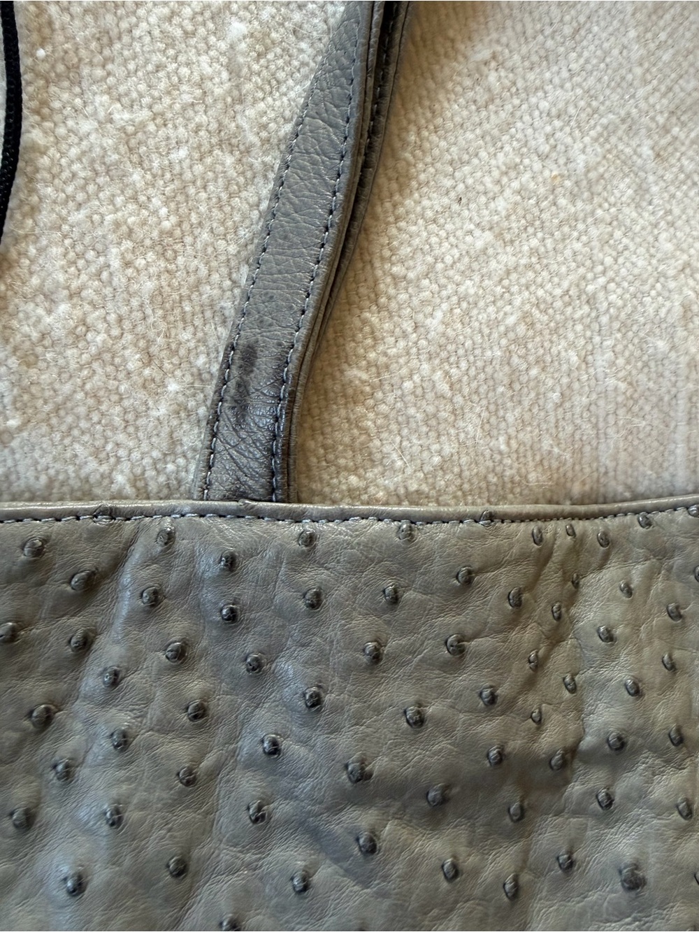 Carlos Falchi Gray Textured Leather Tote - Picture 4 of 12
